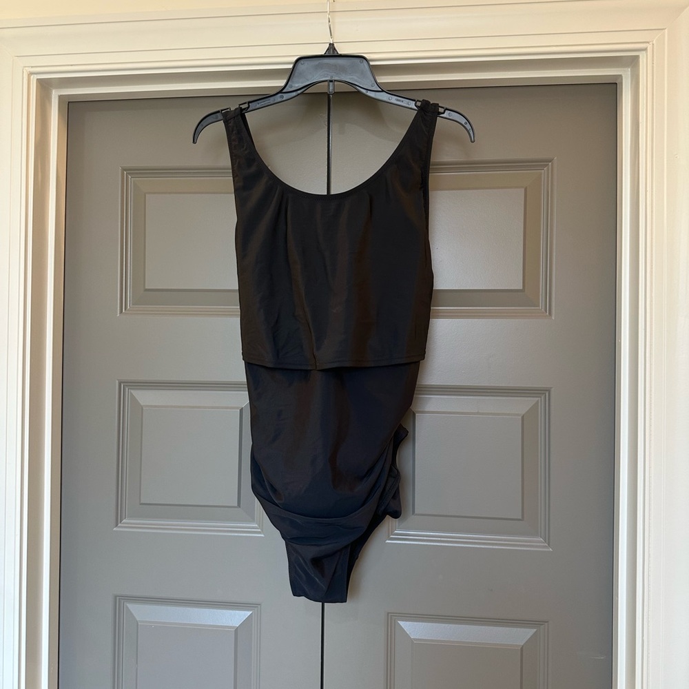 Latched Mama Black One Piece Swimsuit